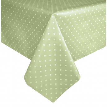Wipe Clean PVC Table Cloth Pale Green Small Polka Dot 1400x2300mm - Click to Enlarge