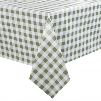 PVC Chequered Tablecloth Green 54in - Click to Enlarge