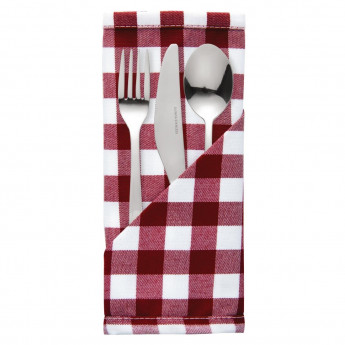 Gingham Polyester Napkins Red Check (Pack of 10) - Click to Enlarge