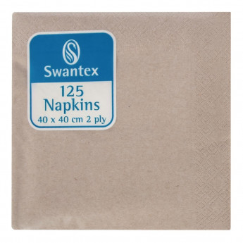 Swantex Recycled Dinner Napkin Kraft 40x40cm 2ply 1/4 Fold (Pack of 2000) - Click to Enlarge