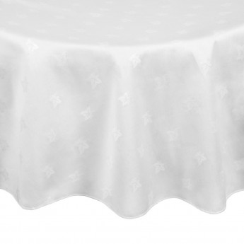 Mitre Luxury Luxor Round Tablecloth White - Click to Enlarge