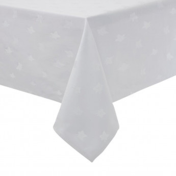 Mitre Luxury Luxor Tablecloth Ivy Leaf White - Click to Enlarge