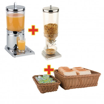 APS Breakfast Service Set with Cereal Dispenser, Juice Dispenser and Baskets - Click to Enlarge