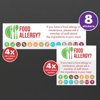 Allergy Awareness Sticker Pack (Pack of 8 Self Adhesive Vinyl Stickers) - Click to Enlarge