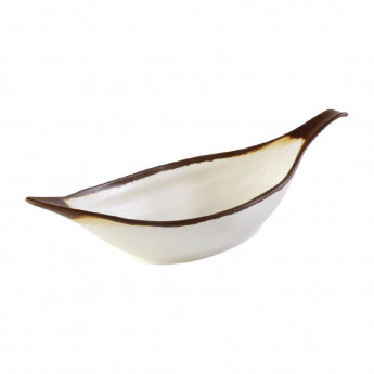 APS Crocker Leaf Bowl Cream. 420mm length - Click to Enlarge