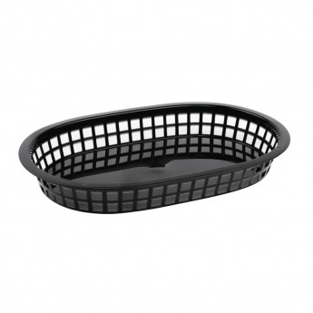 Oval Polypropylene Food Basket Black (Pack of 6) - Click to Enlarge