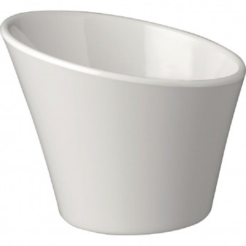 APS Casual Slanted Melamine Pot White 120mm - Click to Enlarge