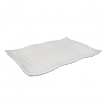 Dalebrook Melamine Ribbed Wavy Platter White 420mm - Click to Enlarge