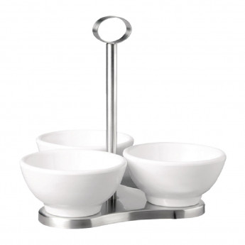 APS Stainless Steel Stand with 3x Bowls - Click to Enlarge