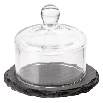 APS Slate Butter Dish Glass Cloche - Click to Enlarge
