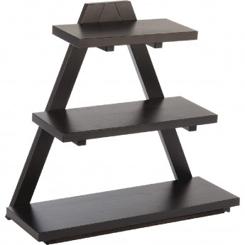 APS Triangle Wooden Buffet Stand Black - Click to Enlarge