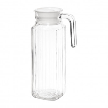 Olympia Ribbed Glass Jugs 1Ltr (Pack of 6) - Click to Enlarge