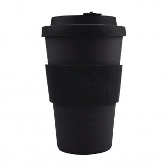 Ecoffee Cup Bamboo Reusable Coffee Cup Kerr & Napier Black 14oz - Click to Enlarge