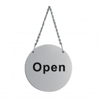 Stainless Steel Door Sign - Open and Closed - Click to Enlarge