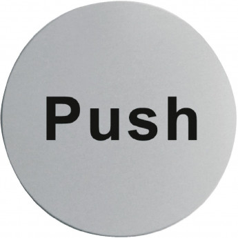 Stainless Steel Door Sign - Push - Click to Enlarge