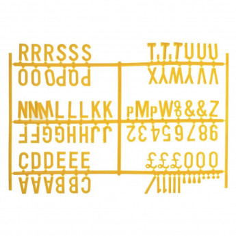 Beaumont Peg Board 20mm Letters 540 Characters Yellow (Pack of 20) - Click to Enlarge