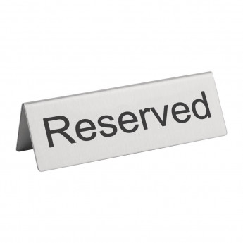 Brushed Steel Reserved Table Sign (Pack of 10) - Click to Enlarge