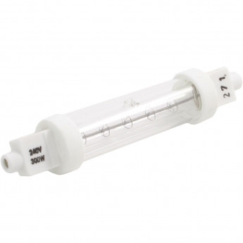 Jacketed Infrared Quartz Heat Bulb R7 118mm 300W - Click to Enlarge