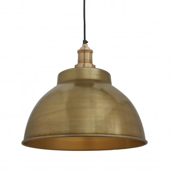 Industville Brooklyn Dome Pendant Light Brass 330mm - Click to Enlarge
