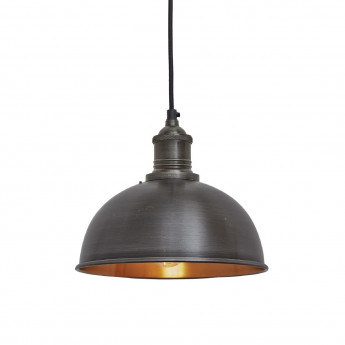 Industville Brooklyn Dome Pendant Light Pewter and Copper 200mm - Click to Enlarge