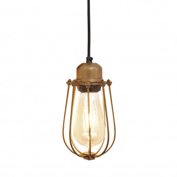 Industville Orlando Wire Cage Pendant Brass 100mm - Click to Enlarge