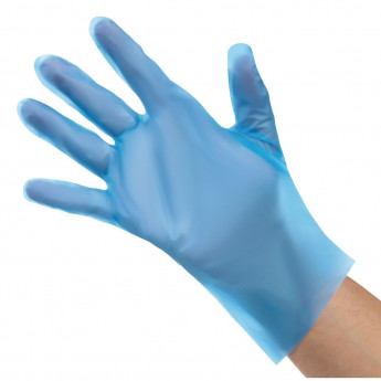 Essentials Powder-Free TPE Gloves Blue (Pack of 200) - Click to Enlarge