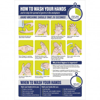 How To Wash Your Hands Sign A4 Self-Adhesive - Click to Enlarge
