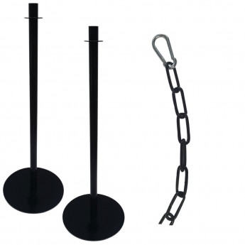 Special Offer Bolero 1.5m Black-Plated Barrier Chain and Barrier Posts - Click to Enlarge