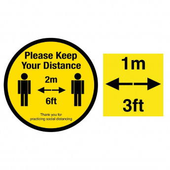 Please Keep Your Distance Social Distancing 1m and 2m Floor Graphic Bundle 200mm - Click to Enlarge