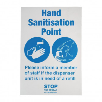 Hand Sanitisation Point Sign A5 Self-Adhesive - Click to Enlarge