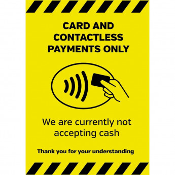 Currently Not Accepting Cash Sign A4 Self-Adhesive - Click to Enlarge