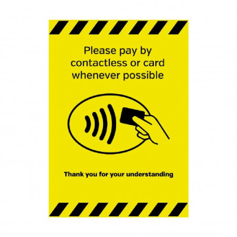 Please Pay By Contactless Or Card Whenever Possible Sign A4 Self-Adhesive - Click to Enlarge