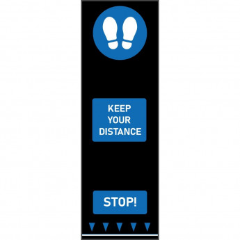 Footprints Social Distancing Floor Mat Blue - Click to Enlarge