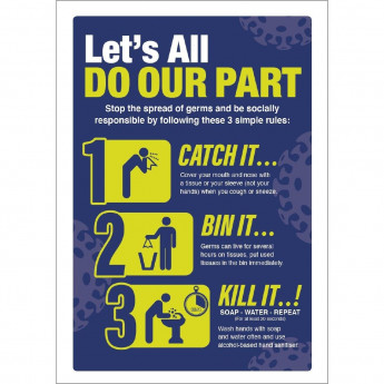 Catch It Bin It Kill It Sign A4 Self-Adhesive - Click to Enlarge