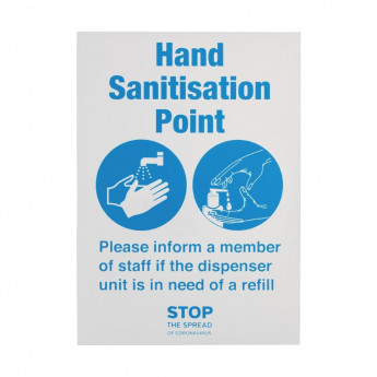 Hand Sanitisation Point Sign A4 Self-Adhesive - Click to Enlarge