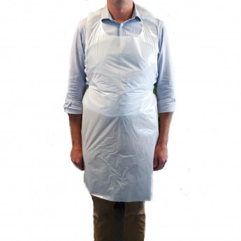 Disposable Polythene Aprons 25 Micron White (Pack of 500) - Click to Enlarge