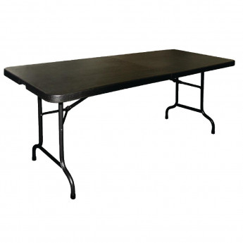 Bolero Rectangular Centre Folding Utility Table Black 6ft (Single) - Click to Enlarge
