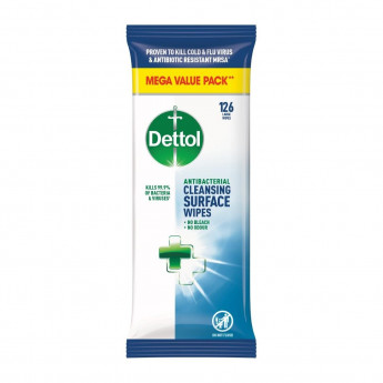 Dettol Antibacterial Surface Cleaning Wipes (Pack of 126) - Click to Enlarge