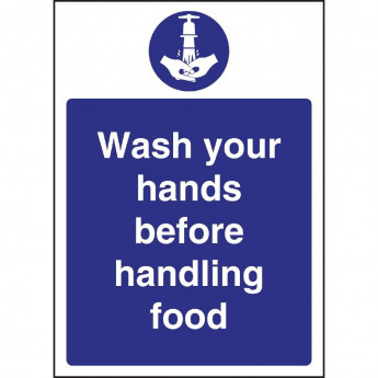 Vogue Wash hands Before Handling Food Sign - Click to Enlarge