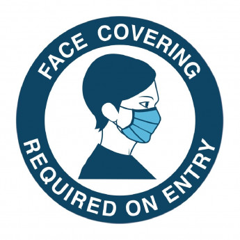 Face Covering Required for Entry Vinyl Sign 125mm - Click to Enlarge