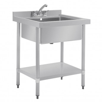 Vogue Stainless Steel Midi Pot Wash Sink with Undershelf - Click to Enlarge