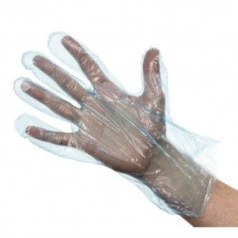 Disposable Powder-Free Polyethylene Gloves Blue (Pack of 100) - Click to Enlarge