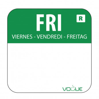 Vogue Removable Colour Coded Food Labels Friday (Pack of 1000) - Click to Enlarge