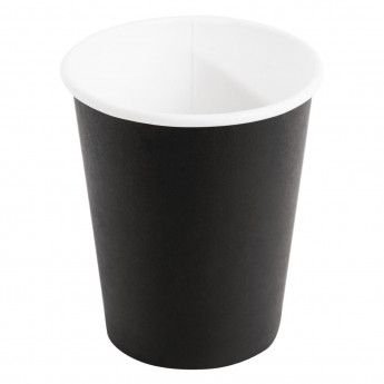 Fiesta Disposable Coffee Cups Single Wall Black 225ml / 8oz - Click to Enlarge