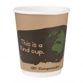 Fiesta Green Compostable Coffee Cups Double Wall 227ml / 8oz - Click to Enlarge