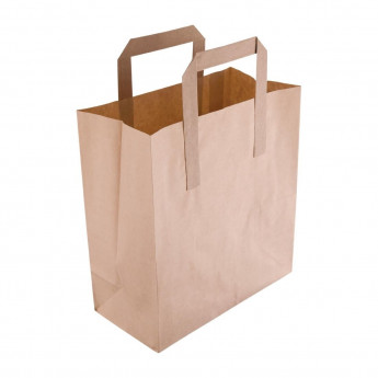Fiesta Green Recycled Brown Paper Carrier Bags (Pack of 250) - Click to Enlarge