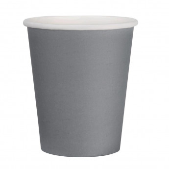 Fiesta Disposable Coffee Cups Single Wall Charcoal 225ml / 8oz - Click to Enlarge