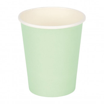 Fiesta Disposable Coffee Cups Single Wall Turquoise 225ml / 8oz - Click to Enlarge