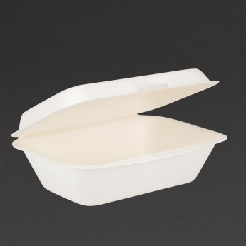 Fiesta Green Compostable Bagasse Hinged Food Containers 182mm - Click to Enlarge
