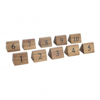 Olympia Acacia Table Number Signs Numbers 1-10 - Click to Enlarge